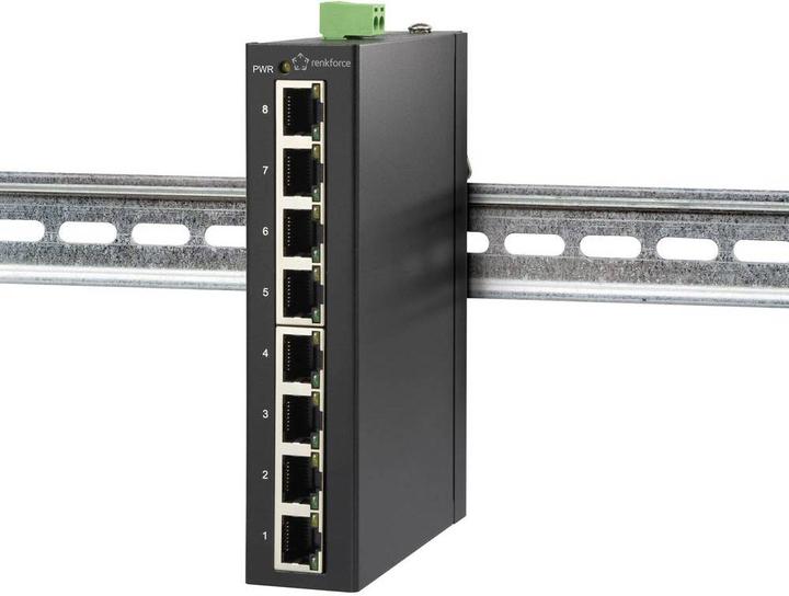 Produktbild Renkforce 8 Port Fast Ethernet Switch für Hutschiene (8 Ports)