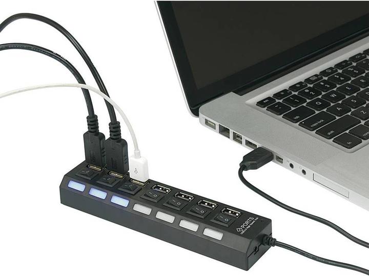 Produktbild Renkforce 7 Port USB 2 Hub, schaltbar (USB-A, 7 Ports)