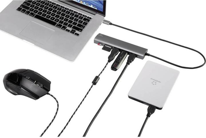 Actual product image Renkforce 3+2 Port USB 3.1 (Gen 1) Hub (USB-C, 3 Ports)