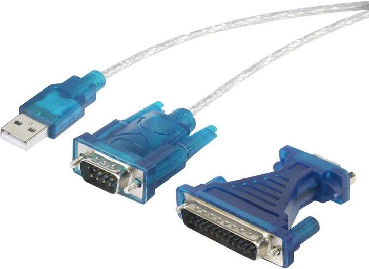 Produktbild Renkforce USB-Seriell- USB zu D-SUB 9pol + D-SUB 25pol Adapter (0.40 m)