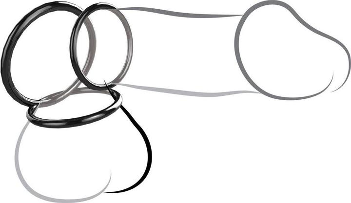 Actual product image Pipedream Silicone 3-Ring Stamina Set (5.10 cm)