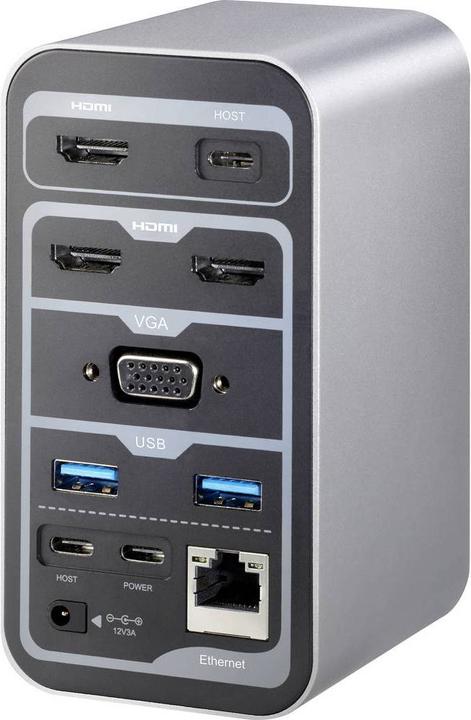 Produktbild Renkforce USB-C Dock Notebook Dockingstation (USB-C, 13 Ports)