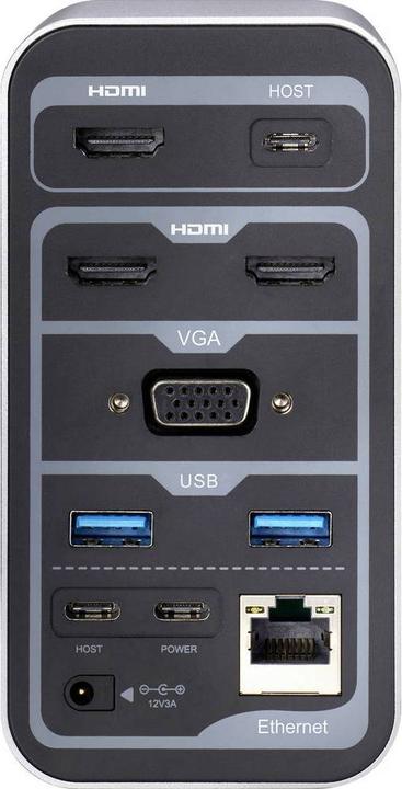Produktbild Renkforce USB-C Dock Notebook Dockingstation (USB-C, 13 Ports)