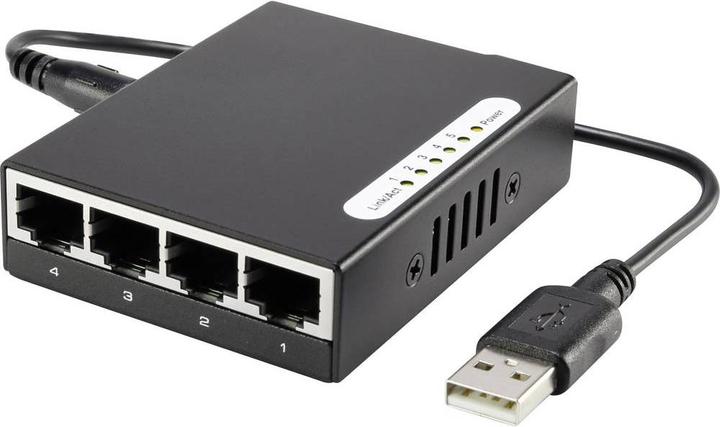 Produktbild Renkforce 5 Port 10/100 Metall-Switch mini mit USB-Stromversorgung (5 Ports)