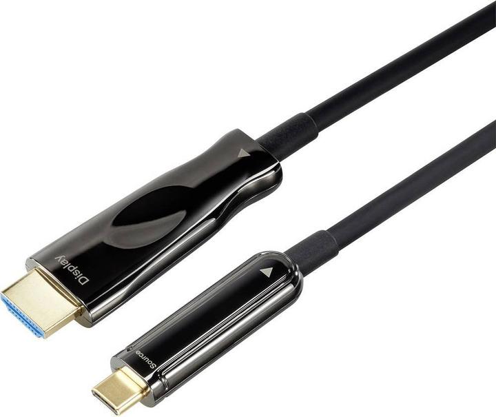 Produktbild Renkforce 4K USB-C auf HDMI Glasfaser-Hybridkabel (AOC) 30 m (30 m, HDMI)