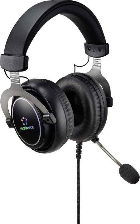 Image du produit Renkforce Gaming Headset USB filaire 7.1 Surround Over Ear noir, avec LED (Filaire)