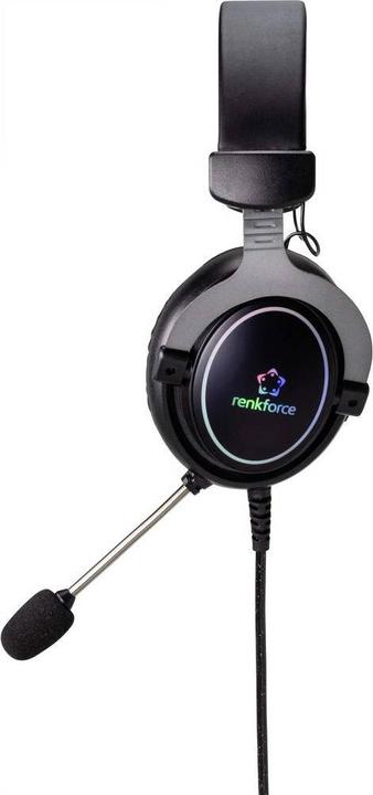 Image du produit Renkforce Gaming Headset USB filaire 7.1 Surround Over Ear noir, avec LED (Filaire)