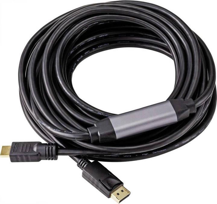 Produktbild Renkforce DisplayPort HDMI Anschlusskabel 20 m mit Ferritkern (20 m, DisplayPort, HDMI)