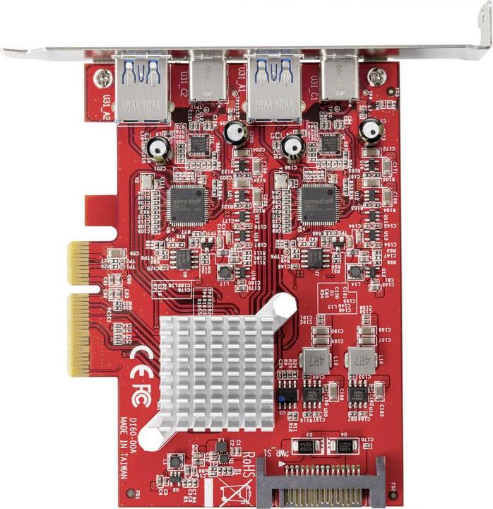 Actual product image Renkforce USB 3.2 Gen 2 Controller Card 2+2 Port 2, C™ PCIe