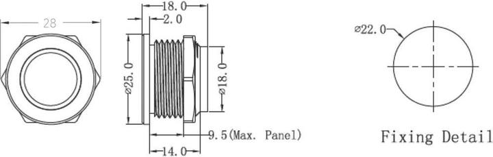 Actual product image Renkforce Bell push button with piezo 25 mm LED