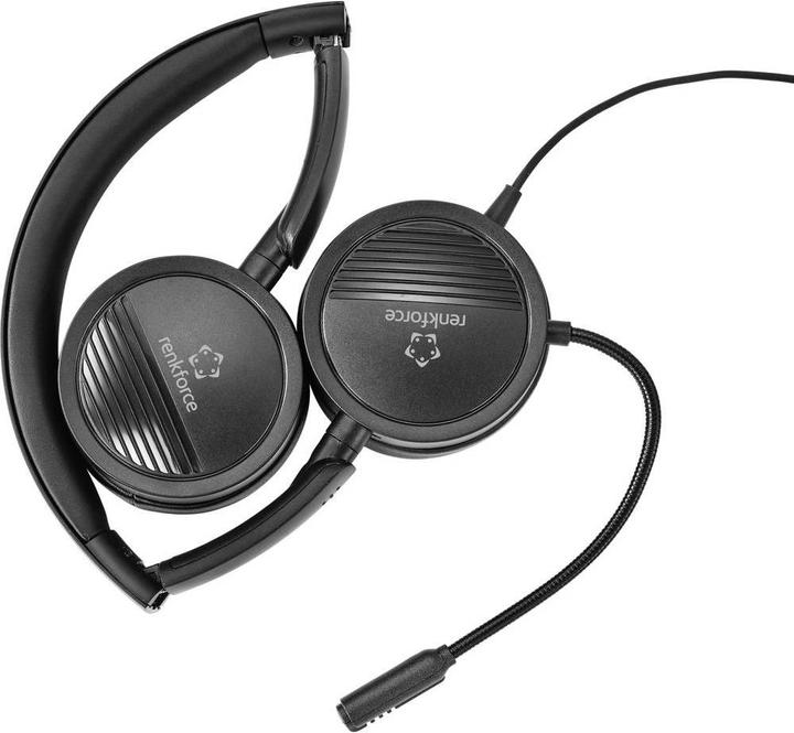 Actual product image Renkforce PC Headset RF HS 360 USB Stereo On Ear (Cable, USB-A)