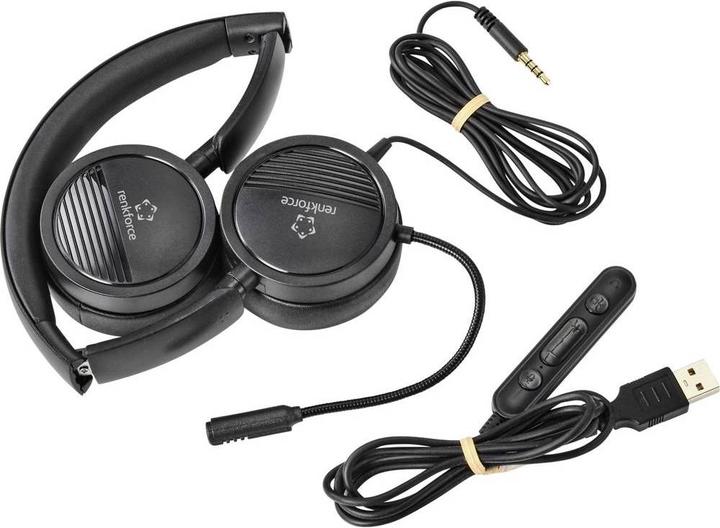 Actual product image Renkforce PC Headset RF HS 360 USB Stereo On Ear (Cable, USB-A)