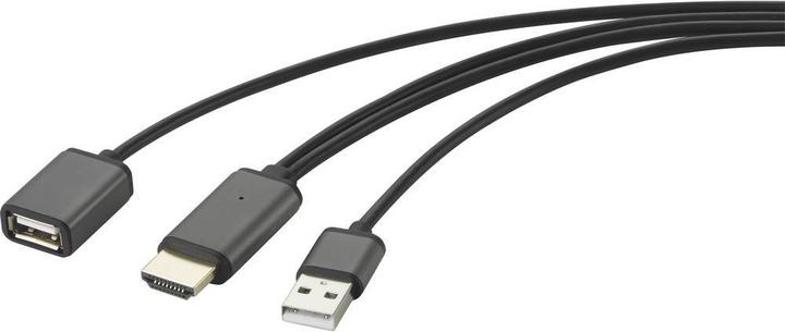 Immagine prodotto Renkforce Cavo da USB A maschio a HDMI con USB A femmina, 2 m (2 m, HDMI)