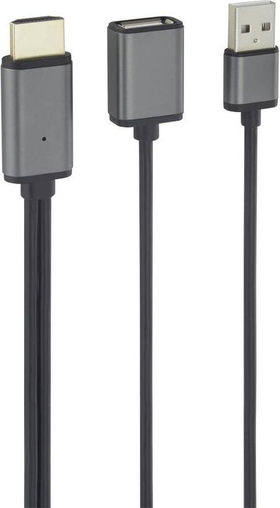 Immagine prodotto Renkforce Cavo da USB A maschio a HDMI con USB A femmina, 2 m (2 m, HDMI)