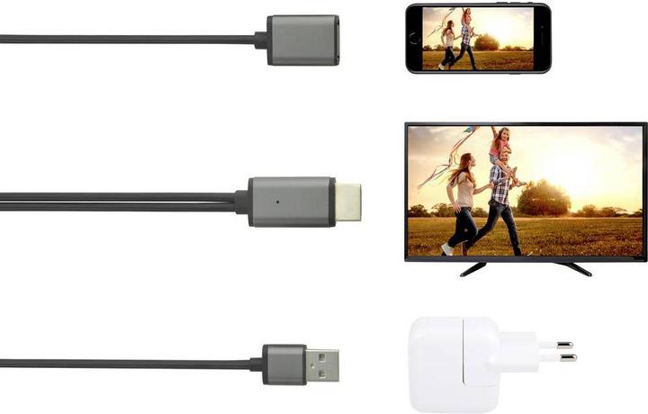 Immagine prodotto Renkforce Cavo da USB A maschio a HDMI con USB A femmina, 2 m (2 m, HDMI)