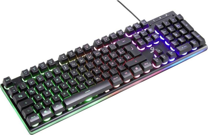 Actual product image Renkforce RF-GMK-150 USB Gaming Keyboard Backlit German, QWERTZ, Windows® Black (DE, Cable)