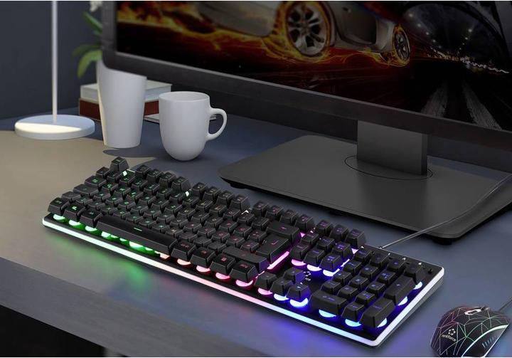 Actual product image Renkforce RF-GMK-150 USB Gaming Keyboard Backlit German, QWERTZ, Windows® Black (DE, Cable)