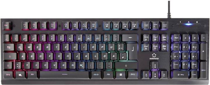 Produktbild Renkforce RGB kabelgebundene USB-Gaming-Tastatur (DE, Kabelgebunden)