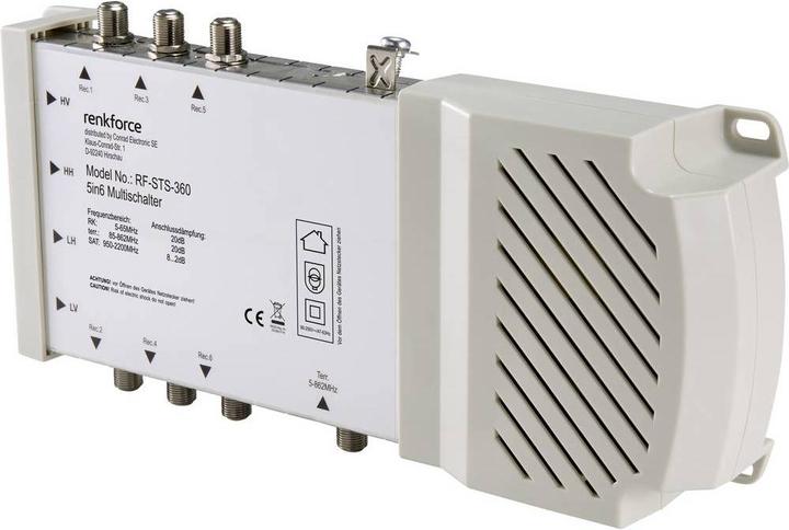 Actual product image Renkforce RF-STS-360 SAT Multischalter Eingänge (Multischalter): 5 (4 SAT/1 terrestrial) Teilnehmer-Anzahl: 6 (Multi switch)