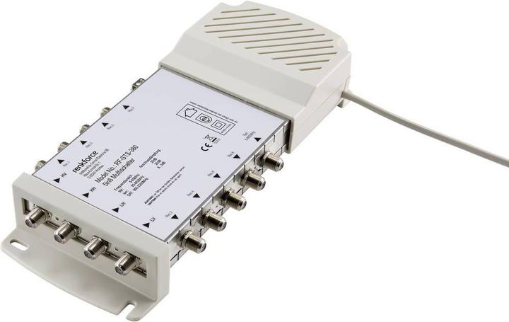 Actual product image Renkforce RF-STS-380 SAT multiswitch Inputs (multiswitch): 5 (4 SAT/1 terrestrial) Number of subscribers: 8 (Multi switch)