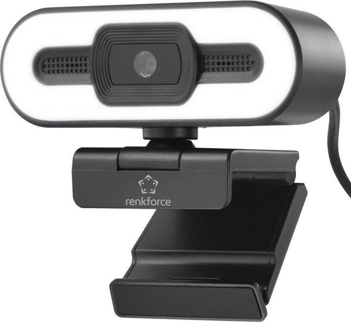 Produktbild Renkforce Webcam mit 2K HD-Auflösung und Videoleuchte (5 Mpx)