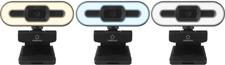 Produktbild Renkforce Webcam mit 2K HD-Auflösung und Videoleuchte (5 Mpx)