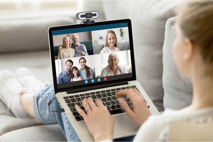 Produktbild Renkforce Webcam mit 2K HD-Auflösung und Videoleuchte (5 Mpx)