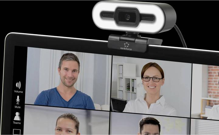 Produktbild Renkforce Webcam mit 2K HD-Auflösung und Videoleuchte (5 Mpx)