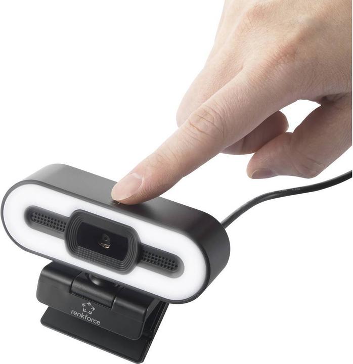Produktbild Renkforce Webcam mit 2K HD-Auflösung und Videoleuchte (5 Mpx)