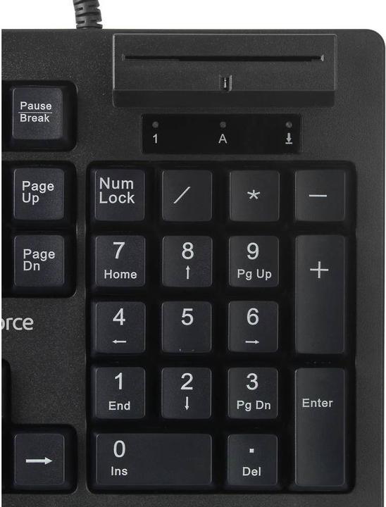 Actual product image Renkforce RF-CKB-201 USB Keyboard Switzerland, QWERTZ Black Smart Card Reader (CH, Cable)