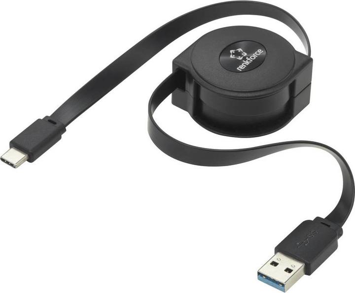 Immagine prodotto Renkforce Cavo retrattile da USB 3 a USB-C di 0,8 m (0.80 m, USB 3.2 Gen 1)