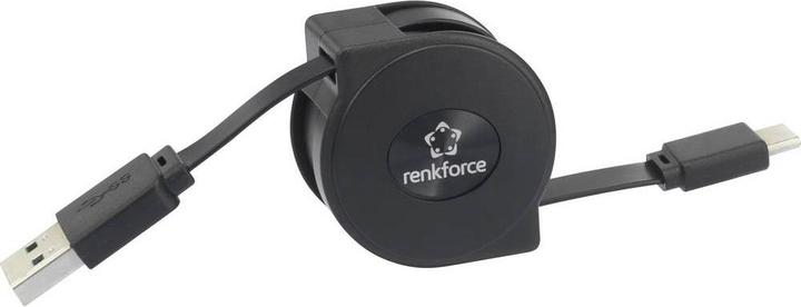 Immagine prodotto Renkforce Cavo retrattile da USB 3 a USB-C di 0,8 m (0.80 m, USB 3.2 Gen 1)