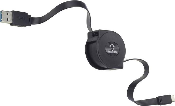 Immagine prodotto Renkforce Cavo retrattile da USB 3 a USB-C di 0,8 m (0.80 m, USB 3.2 Gen 1)
