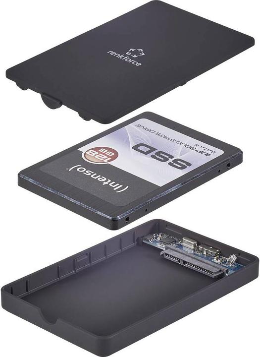 Actual product image Renkforce 6.35 cm (2.5"³) SATA Hard Drive Enclosure Rubber USB 3 (2.5")