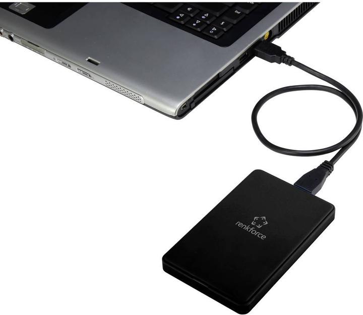 Actual product image Renkforce 6.35 cm (2.5"³) SATA Hard Drive Enclosure Rubber USB 3 (2.5")