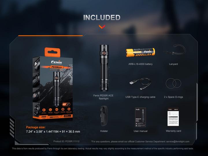 Actual product image Fenix PD35R ACE (14 cm, 2000 lm)