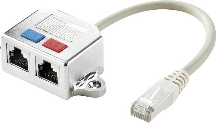 Produktbild Renkforce RJ45 T-Adapter CAT 5e für Cablesharing 1:1 Parallel (RJ45 (2x))