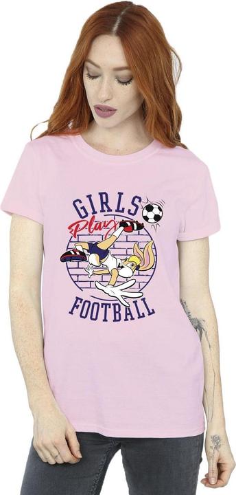 Actual product image Looney Tunes Womens/Ladies Lola Bunny Girls Play Football Cotton Boyfriend T-Shirt (L)