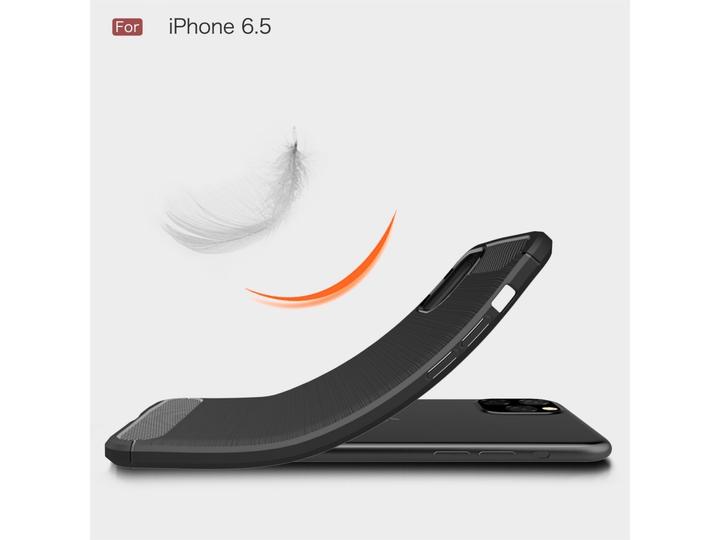 Actual product image Screenguard Apple iPhone 11 Pro Max Case Carbon Brushed Soft TPU (Apple iPhone 11 Pro Max)