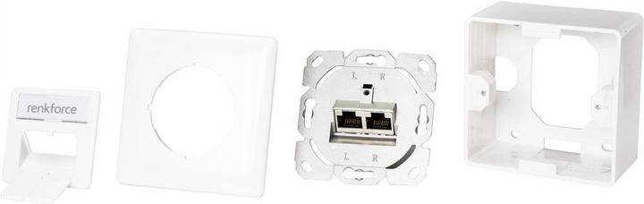Productafbeelding Renkforce Opbouw netwerk contactdoos CAT 6 zuiver wit