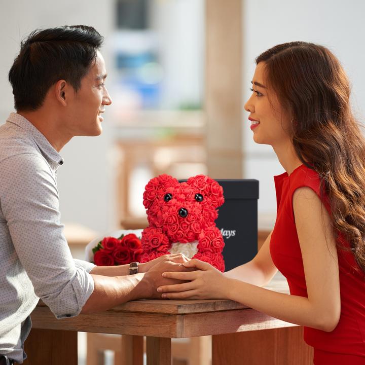 Actual product image Relaxdays Rosen-Teddybär (28 cm)