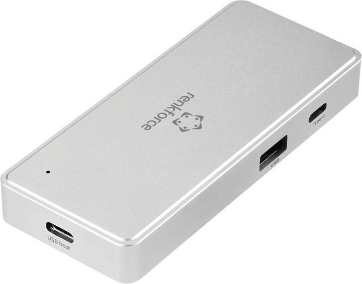Produktbild Renkforce Externer USB 3.2 Gen1 (USB 3.0) Speicherkartenleser und Hub USB-C (USB, USB-C 3.2 Gen 1)