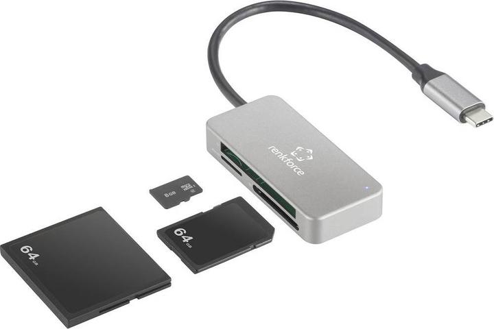 Image du produit Renkforce Lecteur de carte mémoire externe USB 3.2 Gen1 (USB 3.0) USB-C (USB-C)