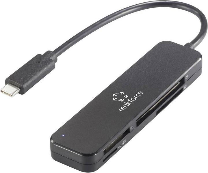 Actual product image Renkforce External USB 3.2 Gen1 (USB 3.0) Memory Card Reader USB-C (USB-C 3.2 Gen 1)