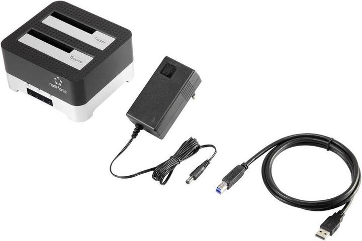 Actual product image Renkforce USB 3 SATA hard disk docking station with clone function