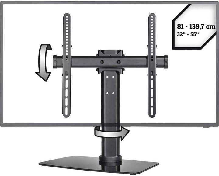 SpeaKa Professional TV-Standfuss 81 cm (32”) - 139.7 cm (55”), neig- und schwenkbar, höhenverstellbar (Universal, 32.01", 40 kg)