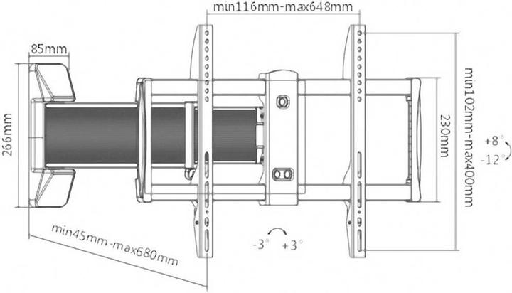 Immagine prodotto SpeaKa Professional Supporto a parete per TV 94 cm (37") - 177,8 cm (70") estensibile (Muro, 70", 40 kg)