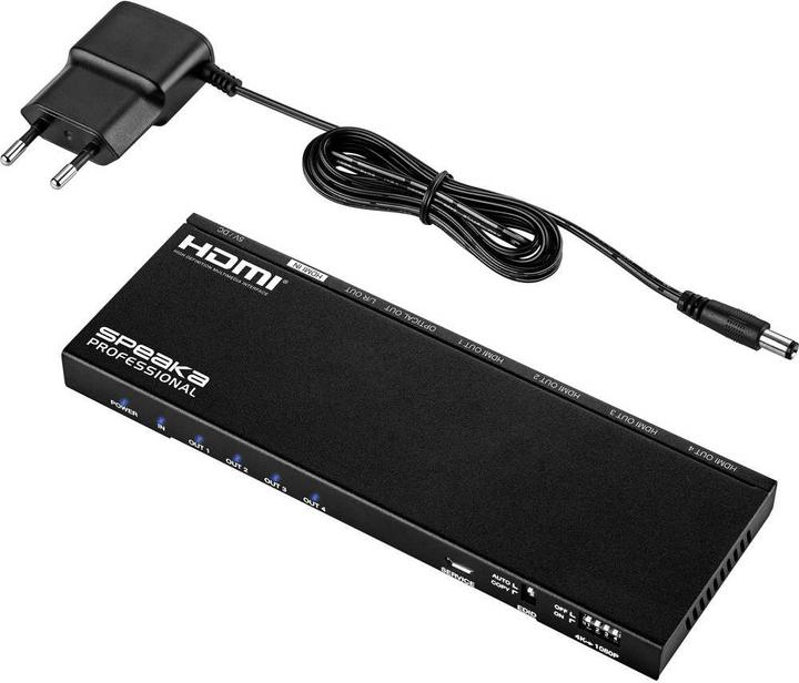 Image du produit SpeaKa Professional Extracteur audio 1x4 HDMI Splitter