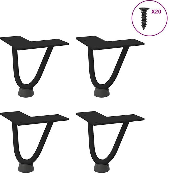 Actual product image VidaXL Hairpin legs 4 pcs. black 10 cm solid steel Hairpin table leg