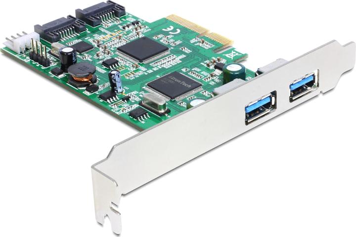 Image du produit Delock Carte PCI-E > 2 x USB 3.0 externe + 2 x SATA 6 Gb/s interne